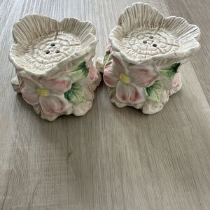 Fitz and Floyd Cottagecore shabby chic , floral salt and pepper shakers rare